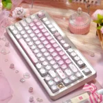 "Intricate Fair Isle Cat Dye-Sub Keycaps set, featuring cozy patterns and playful feline designs with MAO side-engraved legends."