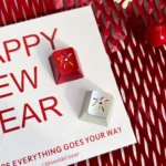 Detailed view of the premium Fireworks Keycap, exhibiting its precision CNC craftsmanship and vibrant festive design from multiple perspectives angles.