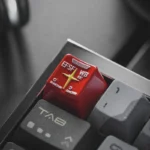 Views of the exquisite zinc alloy Gundam EV63 R4 artisan keycap, showcasing its intricate mecha design and futuristic luster.