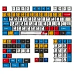 Detailed view of vibrant Gundam Manga Art PBT keycaps set, showcasing iconic Mobile Suit characters and the durable, high-quality PBT material.