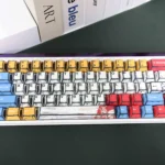 Vibrant Gundam Manga Art PBT Keycaps Set showcasing iconic Mobile Suit characters in a dynamic, classic style. Durable and visually stunning Gundam keycap.