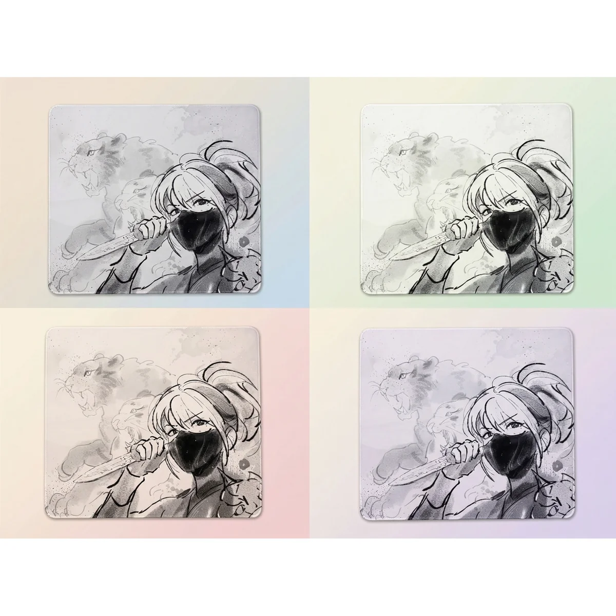 A close-up view of the Delta Force: Hackclaw Mouse Pad from a different angle, showcasing its exquisite traditional Chinese landscape art with ethereal design.