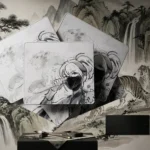 A close-up view of the Delta Force: Hackclaw Mouse Pad, showcasing the exclusive traditional Chinese cloud art design and smooth surface from a unique setup.