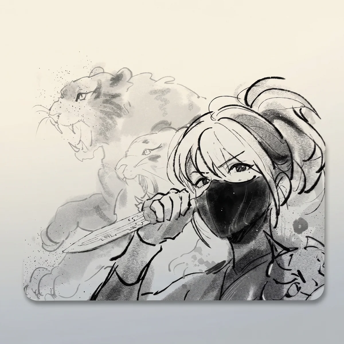 Delta Force: Hackclaw Mouse Pad showcasing ethereal cloud art. This unique traditional Chinese landscape design elevates your desk with artistic design.