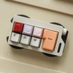 Handcrafted Heart Keycap, a premium aluminum ESC key. Features a polished finish and vibrant red heart, adding artistic charm to your keyboard.