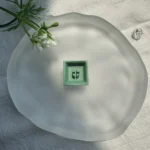 Close-up views of the Limited Edition Green Heart Aluminum R4 Keycap, highlighting its exquisite romantic design and premium metalli finish.