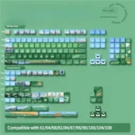 Heidi and Grandpa 158-key MDA PBT dye-sublimated keycap set, with idyllic Alpine landscapes and heartwarming storybook art.