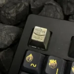 Artisan pure metallic Hi-Res Audio keycap from multiple angles, highlighting its lustrous finish, precise CNC detailing, and the resonant HIFI typing feel.