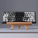 Berserk 68-key layout PBT keycaps set with subtle side-lit legends, showcasing gritty dark fantasy artistry for immersive gaming setups.