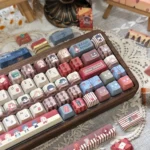 Close-up of the exclusive Identity V Gothic Mystery PBT Cherry Keycap Set, highlighting the intricate dark character art and mysterious iconography.