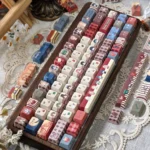 Detailed shot of the exclusive Identity V Gothic Mystery PBT Cherry Keycap Set, highlighting unique character art and mysterious game iconography from multiple view.