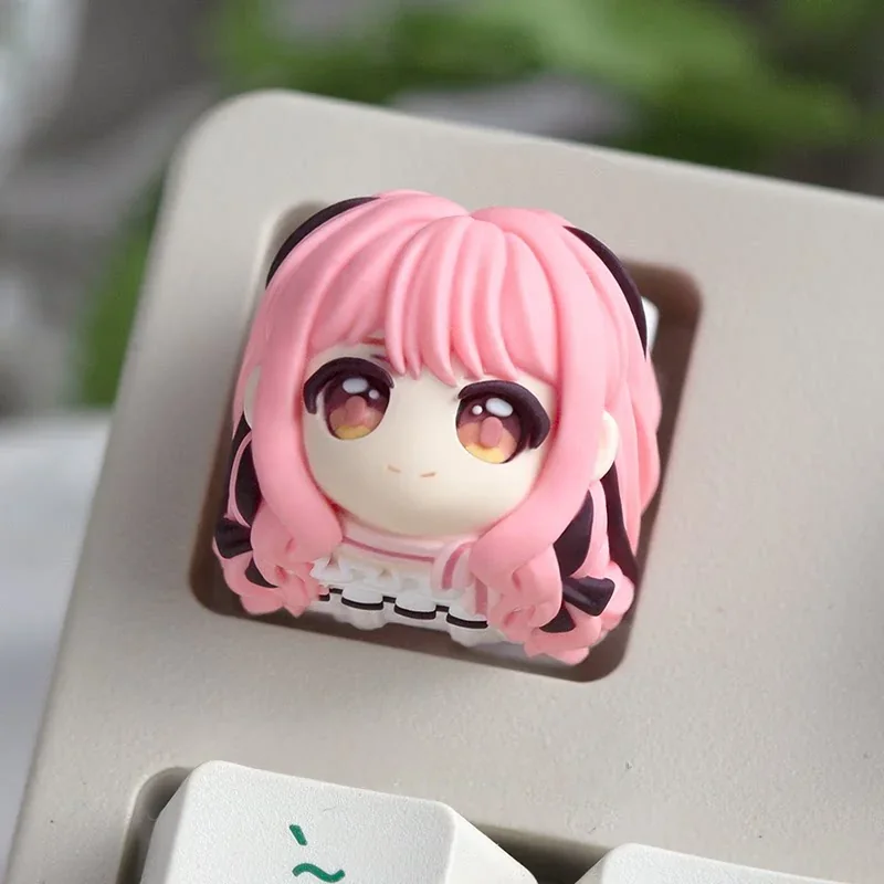 Artistic Infinity Nikki artisan resin ESC keycap, featuring a whimsical character design, vibrant colors, and delicate details for gamers.