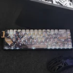 Celestial Elegance Jinxian side-engraved PBT keycaps set, exquisitely detailed with luminous side-lit legends, showcasing mythical Chinese artistry.