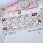 Deep Roast Academia PBT Dye-Sub Keycap Set. Warm hues and cream PBT keycaps, evoking a vintage coffee shop and academic library. Premium dye-sub legend.