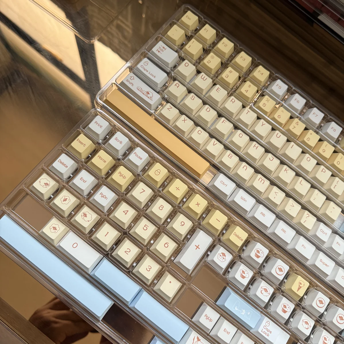 Vibrant Lamb Pastry Cherry Keycap Set, showcasing playful fruit designs, rich, cheerful colors, and whimsical legends.