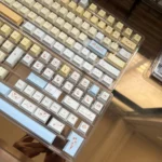 Vibrant Lamb Pastry Cherry Keycap Set showcasing various fruit-themed keys from multiple angles, highlighting the cheerful colors and detailed.