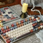 Letter of The Owl Series Keycap Set, featuring an enchanting owl delivering a letter on vintage parchment, creating a magical wizarding design.