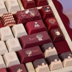 Light and Night Evan Dye-Sub PBT keycaps set, showcasing ethereal celestial character art and a unique blend of light and shadow, displayed from multiple angle.