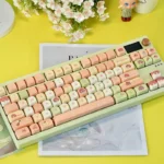 Multiple playful views of the Light Night Keycaps Set, showcasing dreamy Jesse celestial art and the exclusive Light and Night Love MOA PBT theme.