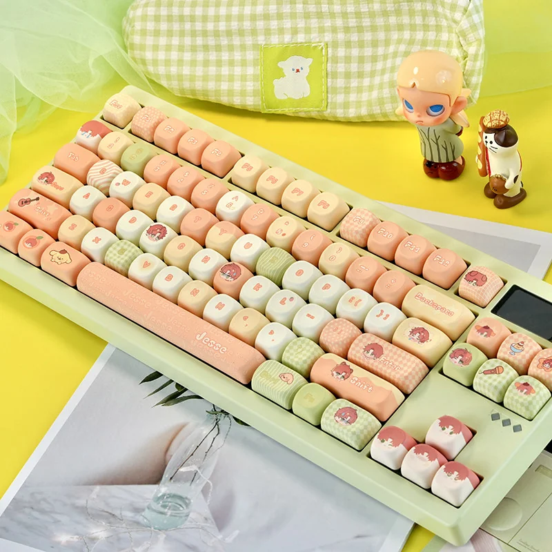 Dreamy Light Night Keycaps MOA PBT set showcasing exclusive Light and Night Love Jesse celestial character art, a playful gaming aesthetic.