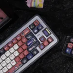 Exclusive Light Night Osborn PBT keycap set from multiple angles, highlighting its vibrant romantic anime-inspired art and fantasy aesthetic.