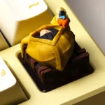 Multiple views of the handcrafted Little Nightmares Six resin ESC keycap, capturing its dark, mysterious, and intricately detailed artistic craftsmanship.