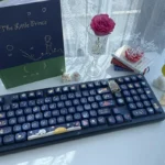 Enchanting Little Prince PBT Dye-Sub Keycap Set, showcasing whimsical journey themes, delicate pollen motifs, and soft, dreamy hues. An artistic keyboard.