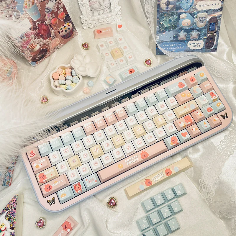 Exclusive Loopy Keycap Set: Adorable PBT dye-sublimated art featuring a vibrant, whimsical animated character. Adds playful charm to your keyboard.
