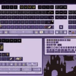 Multiple views of enchanting Magical Girl keycaps set, highlighting their transparent, side-printed legends and whimsical RGB-ready glow.