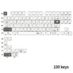 Whimsical Miffy PBT keycaps set for 75-87 layout, showcasing playful side-printed translucent legends that glow, offering a durable and unique aesthetic.