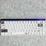 A vibrant main display of Miffy PBT keycaps set, featuring translucent side-printed Miffy legends for a playful, glowing keyboard aesthetic.