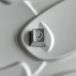 Precision CNC aluminum Serene Moon Rabbit Keycap, shown from a distinct angle, beautifully detailing its intricate lunar rabbit motif and elegant metallic design.