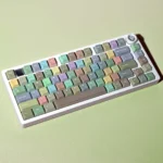 Morandi PBT Keycap Set artfully displayed, showcasing its muted, desaturated colors and clean lines, delivering understated elegance for a sophisticate setup.