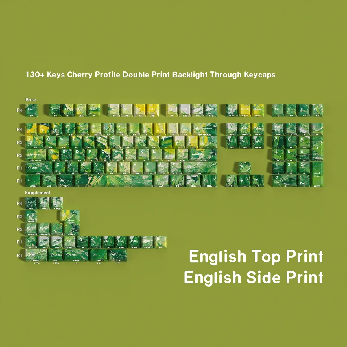 This product image gallery displays Multi-Color PBT keycaps set from multiple playful angles, emphasizing their dynamic palette and personalized style.