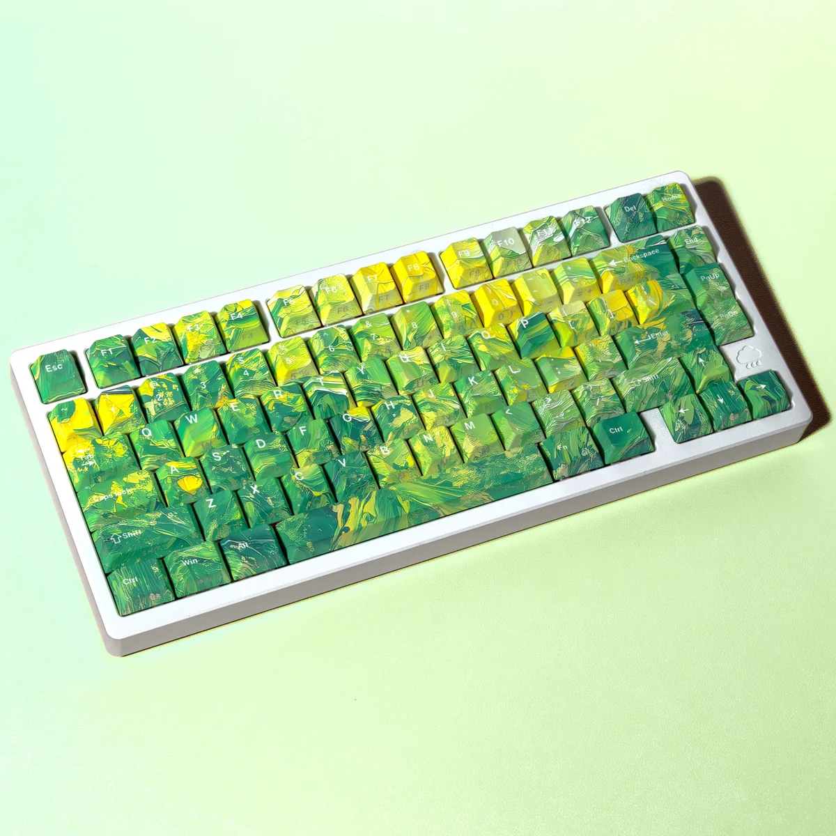 Multi-Color PBT keycaps set displayed, showcasing a dynamic palette that adds playful energy and personalized style to any keyboard.