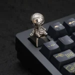 Close-up view of the meticulously sculpted handcrafted mummy artisan keycap, revealing intricate ancient Egyptian artifact details from a unique design.