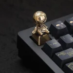 Handcrafted mummy artisan keycap, viewed from an artistic angle, revealing its intricate ancient Egyptian artifact design and collectible quality setup.