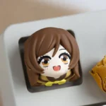 Exclusive Kamisama Kiss Nanami Momozono artisan keycap, detailed from an artistic angle, showcasing its vibrant anime aesthetic and spirited essence.