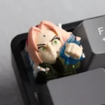 Naruto: Gritty Sakura Haruno Keycap, showcasing vibrant anime art from Sakura's Spirit, perfect for custom keyboards.