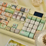 Natsume's Book of Friends: Characters MAO Keycap Set, showcasing its adorable handcrafted PBT details from various angles, capturing its anime tribute.