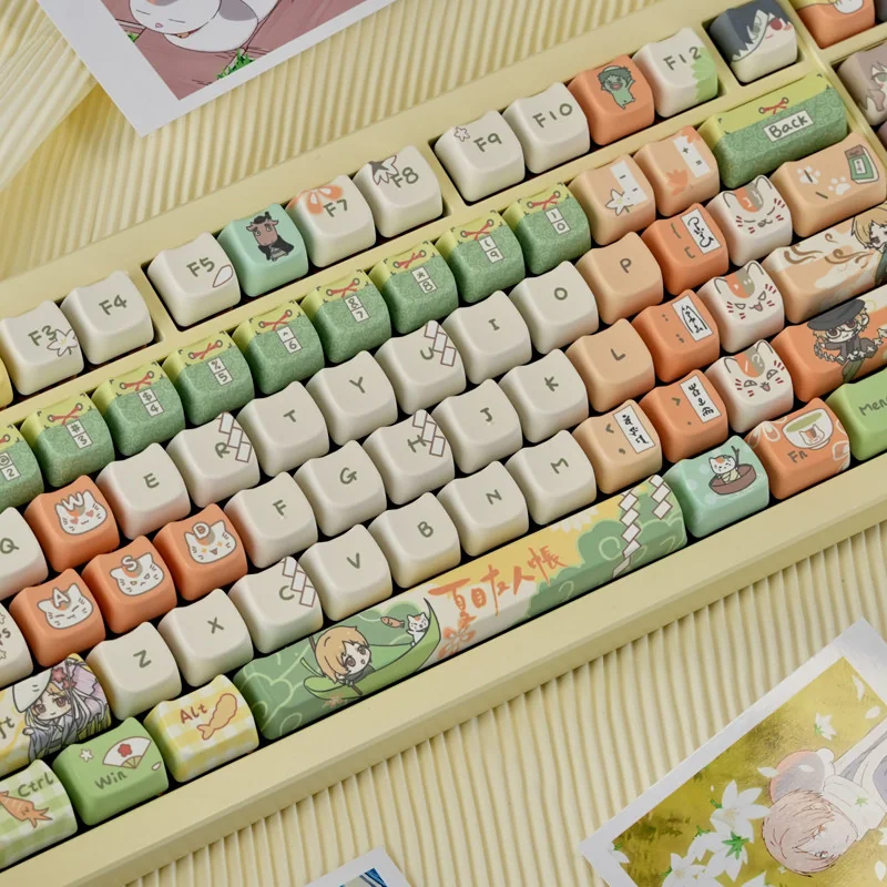 Natsume's Book of Friends: Characters MAO Keycap Set, handcrafted, showcasing the beloved cat spirit's adorable form from various angles.