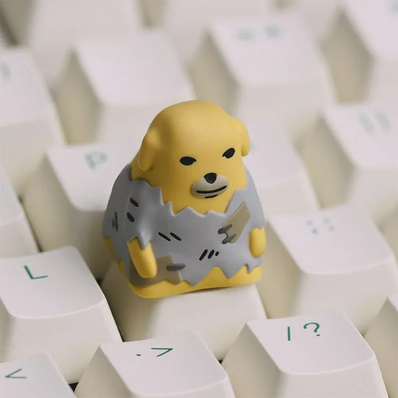 Nudaeng Dog Artisan Keycap, a charming cartoon dog with playful food elements, adding a delightful pop of color.