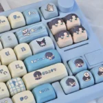 Exclusive Osborn PBT keycaps for Light Night Love 135-key set, showcasing romantic character art and celestial design from a new angle.