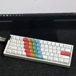 Vibrant, intricately painted PBT keycaps set showcasing unique artistic designs for a custom mechanical keyboard. This dye-sublimated set transforms your keyboard.