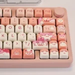 Whimsical Palworld Chillet MOA PBT keycaps set. Whimsy design with adorable Chillet art and game elements shown on various keys.