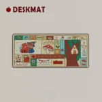 Pancoon Panda Desk Mat, durable and whimsical, showing soft-colored panda art from various angles.