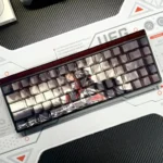 Premium PBT Chess Keycaps set, showcasing monochromatic chessboard side-printed legends with subtle backlighting for a sophisticated gaming setup.