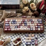 Vibrant PBT MOA Gaming World Keycaps Set, brilliantly displayed, featuring bold gaming legends and an ergonomic MOA profile for immersive, playful adventure.