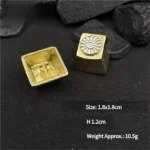 An artisanal pure copper flying bird keycap captured from a unique angle, showcasing its exquisite handcrafted details and natural metallic luster.