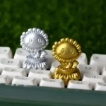 Iconic PvZ Sunflower Trophy Artisan Keycap, a vibrant gold and silver Plants vs. Zombies collectible ESC gaming accessory.